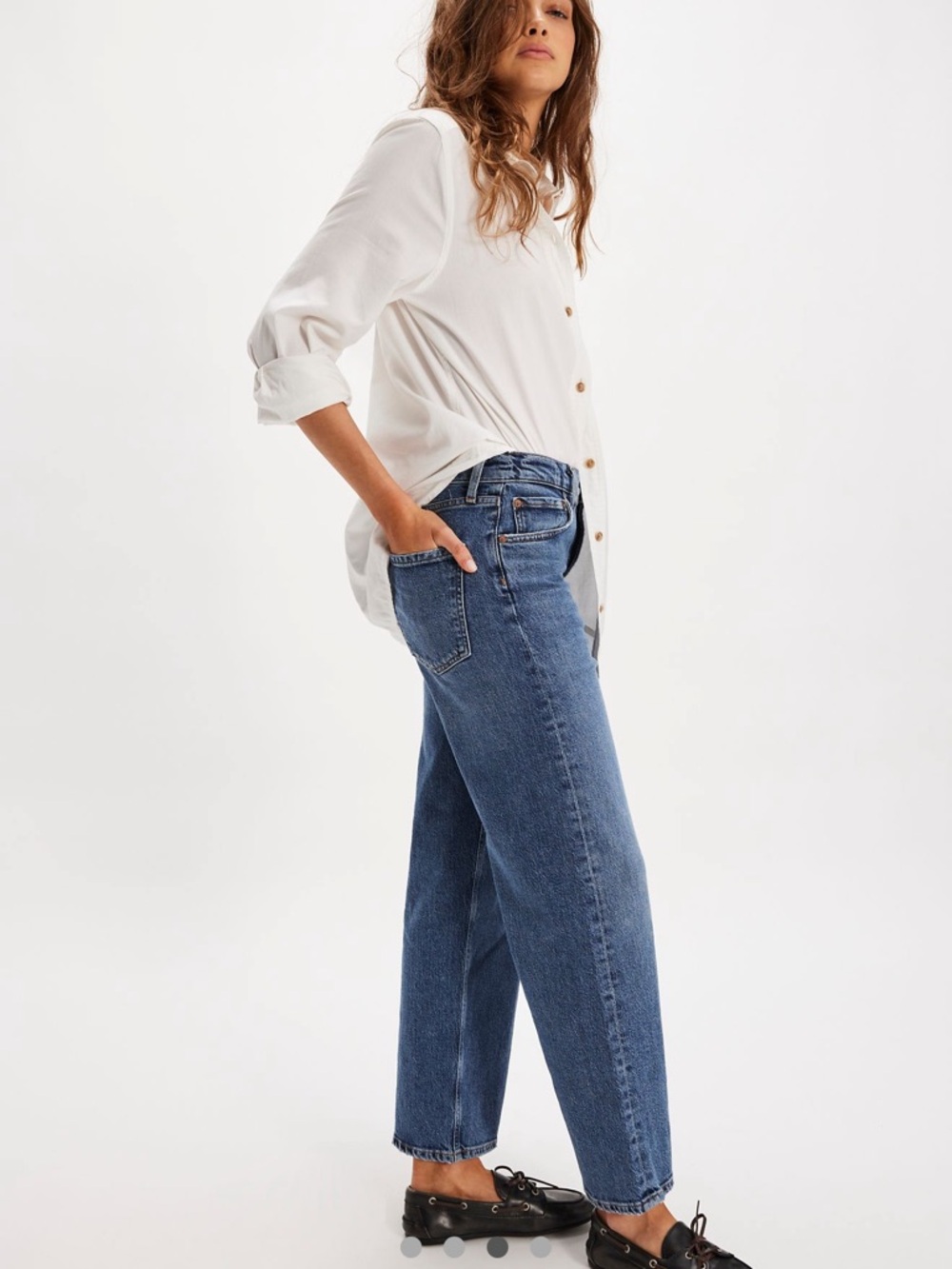 Agolde Harper jeans sz 30 mid rise relaxed straight River medium denim FP Anthro